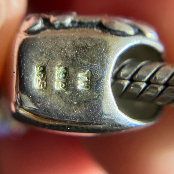 Pandora Bracelet with Sterling Charms Nana, Rhinestones, Hearts, Retired Beads - Picture 9 of 14